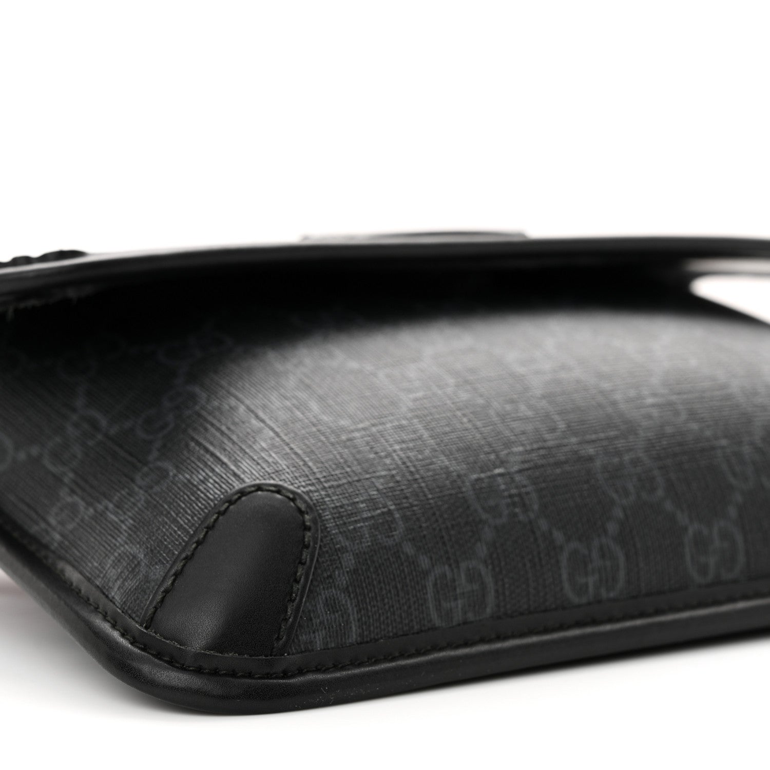 Gucci GG Supreme Monogram Web Slim Belt Bag Black Grey 9 of 19