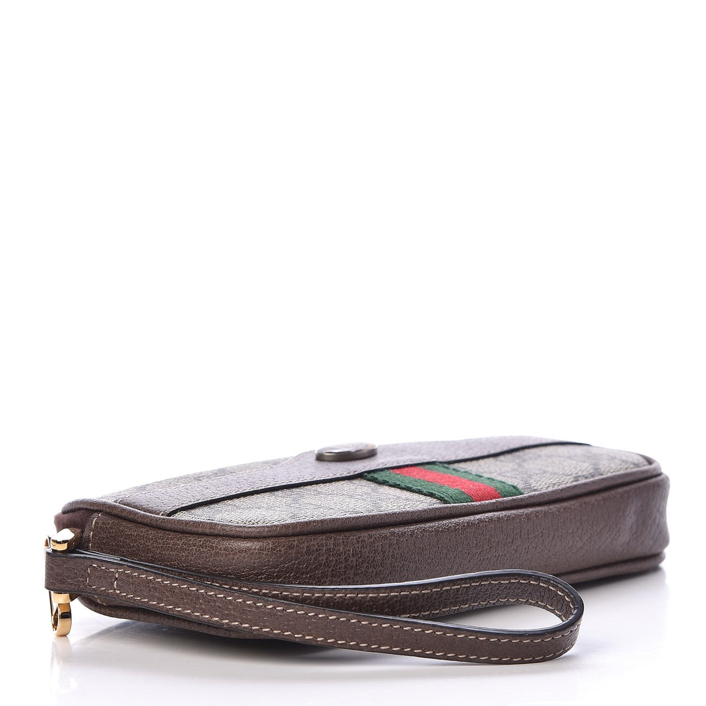 GG Supreme Monogram Ophidia Phone Case Wristlet Brown