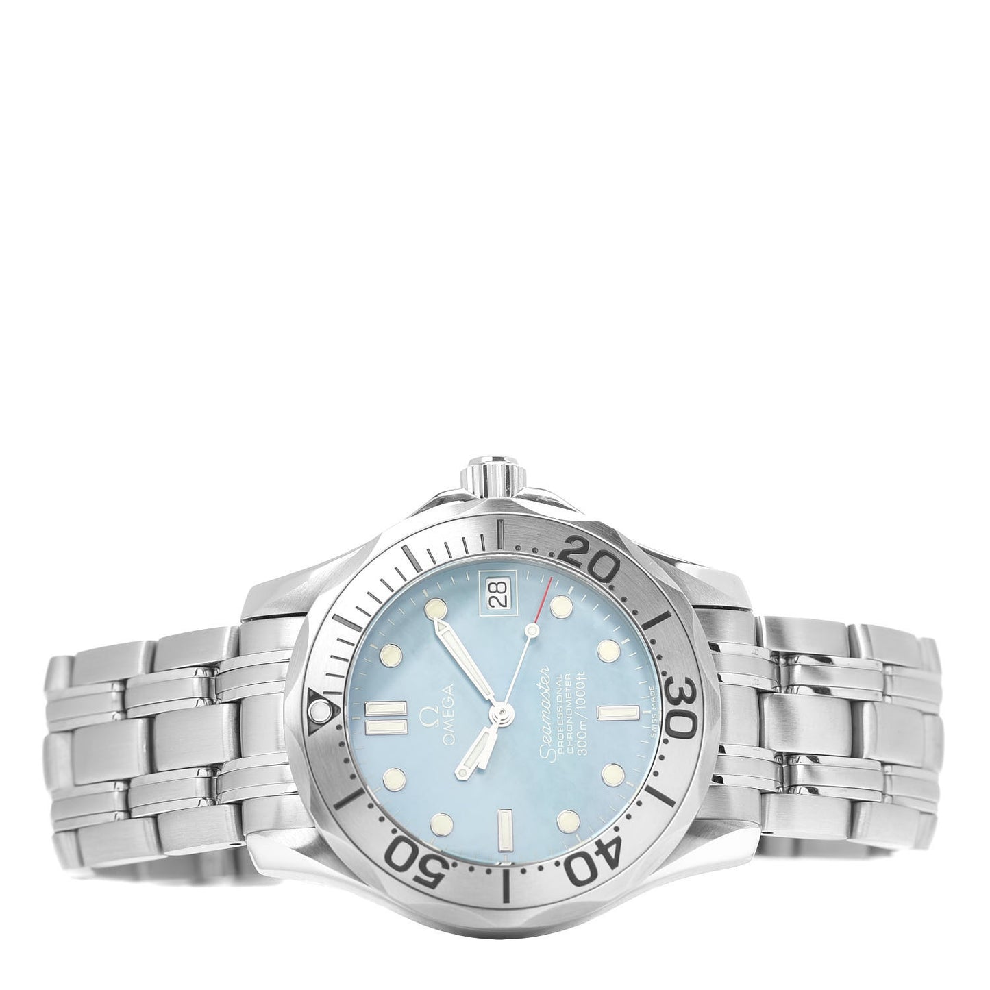 Stainless Steel Mother of Pearl 36mm Seamaster Professional Automatic Watch Blue 2050.71