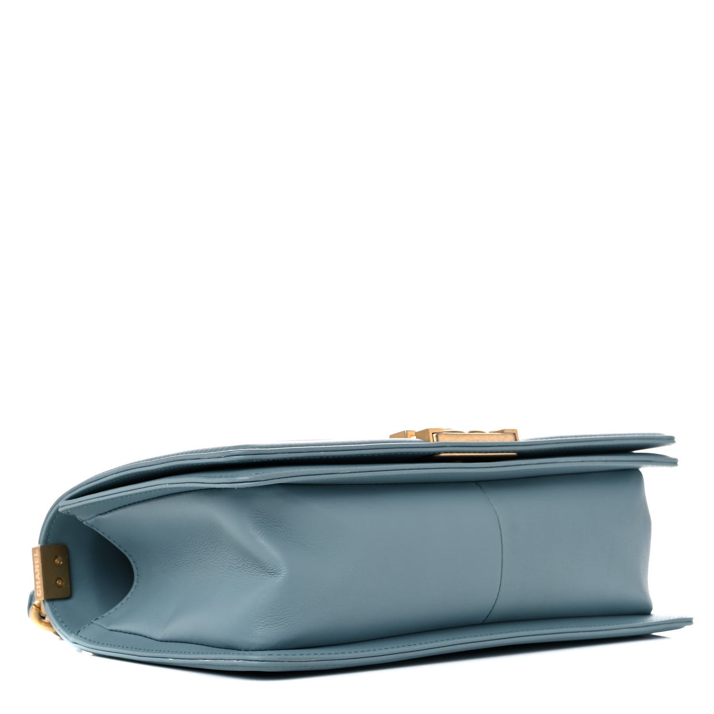 Calfskin Quilted Medium Boy Flap Light Blue