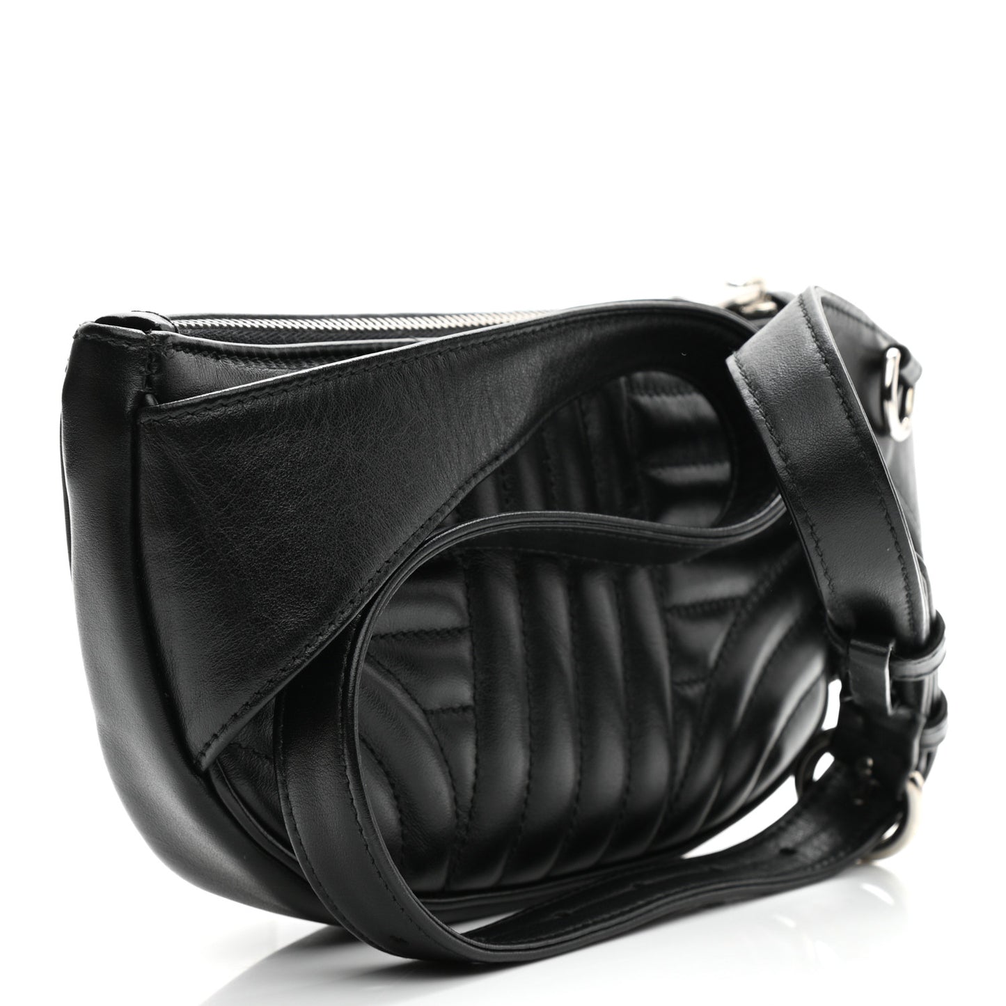 Soft Calfskin Impunture Diagramme Belt Bag Black