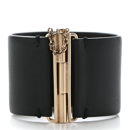 Chanel Calfskin CC Wide Cuff S Black Gold 3 of 6