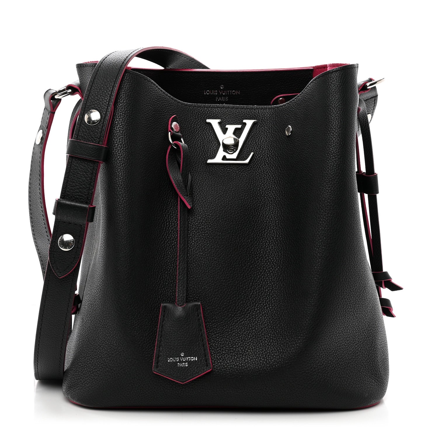 Louis Vuitton Calfskin Lockme Bucket Black 1 of 9