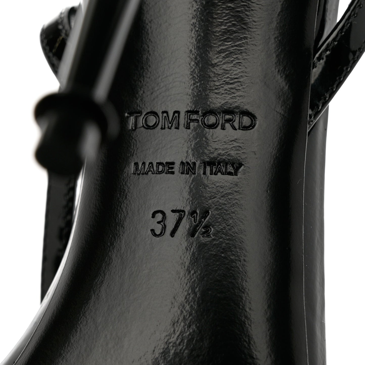 Patent Padlock Stiletto 105mm Sandals 37.5 Black