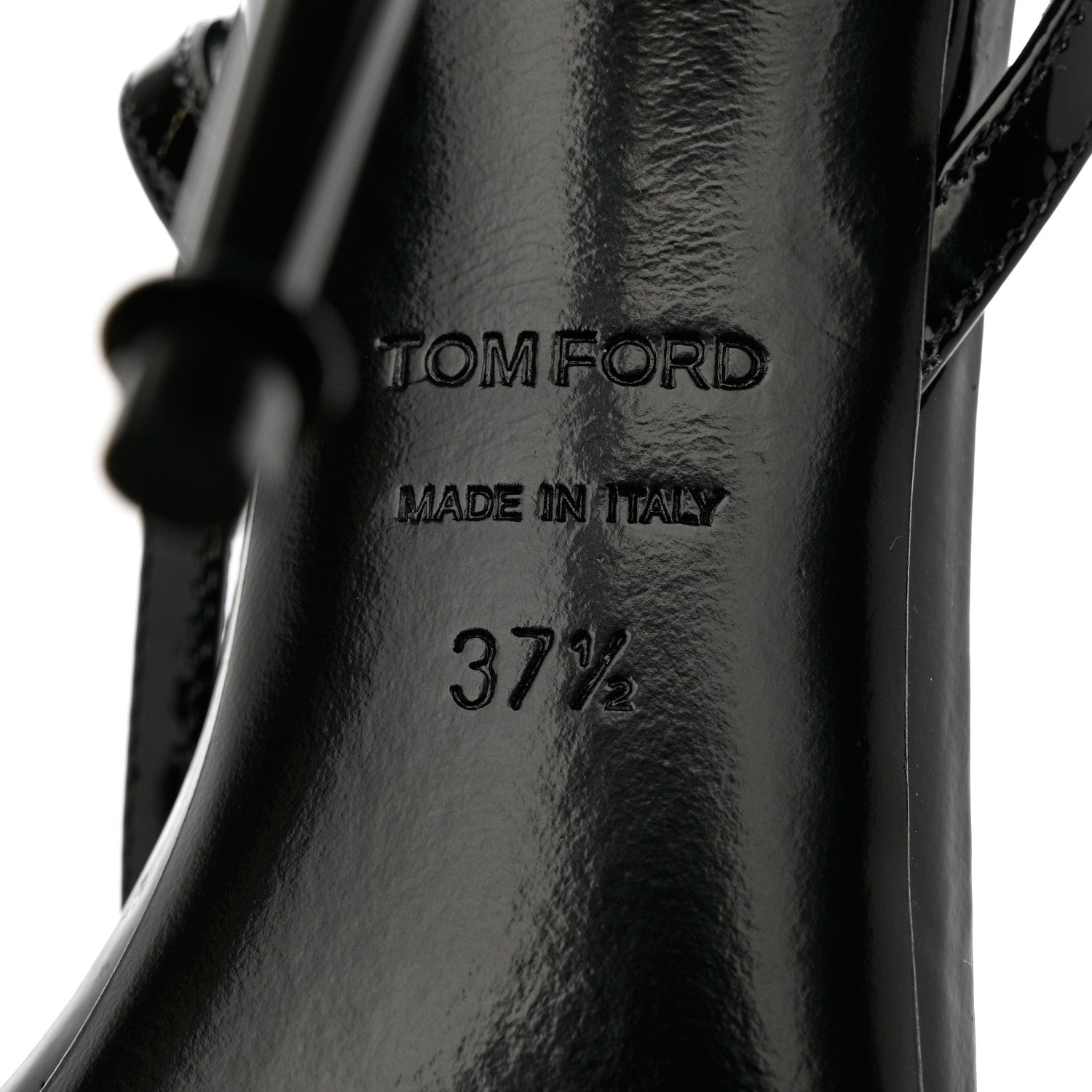 Tom Ford Patent Padlock Stiletto 105mm Sandals 37.5 Black 7 of 9