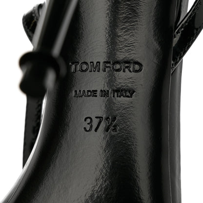 Tom Ford Patent Padlock Stiletto 105mm Sandals 37.5 Black 7 of 9