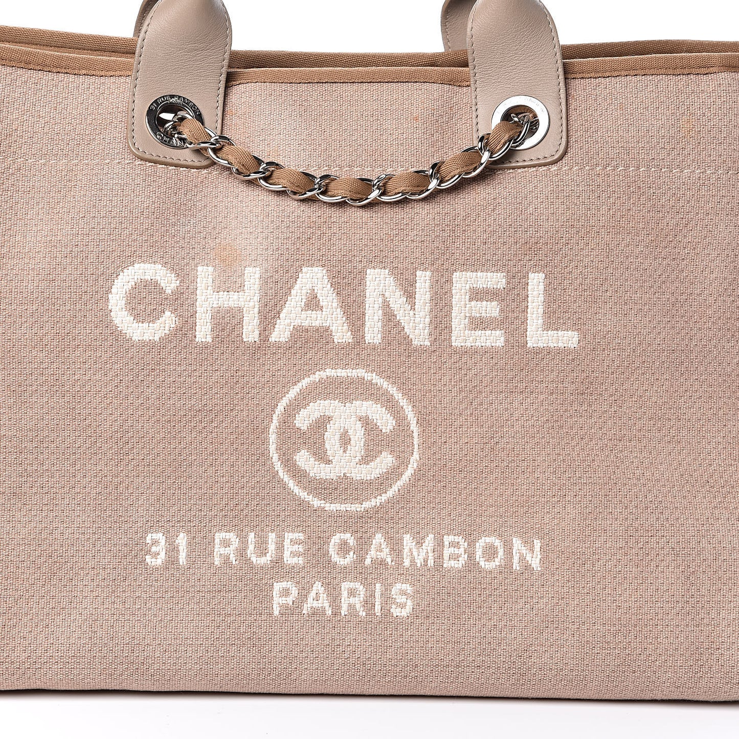 Canvas Large Deauville Tote Beige