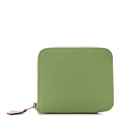 Hermes Epsom Silk'In Compact Wallet Vert Criquet 1 of 7