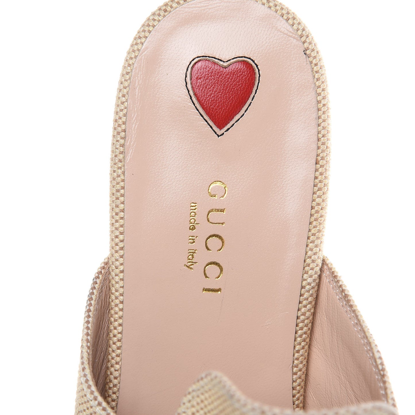 Canvas Vintage Charlotte Web Princetown Slippers 38.5 Sand Cuir