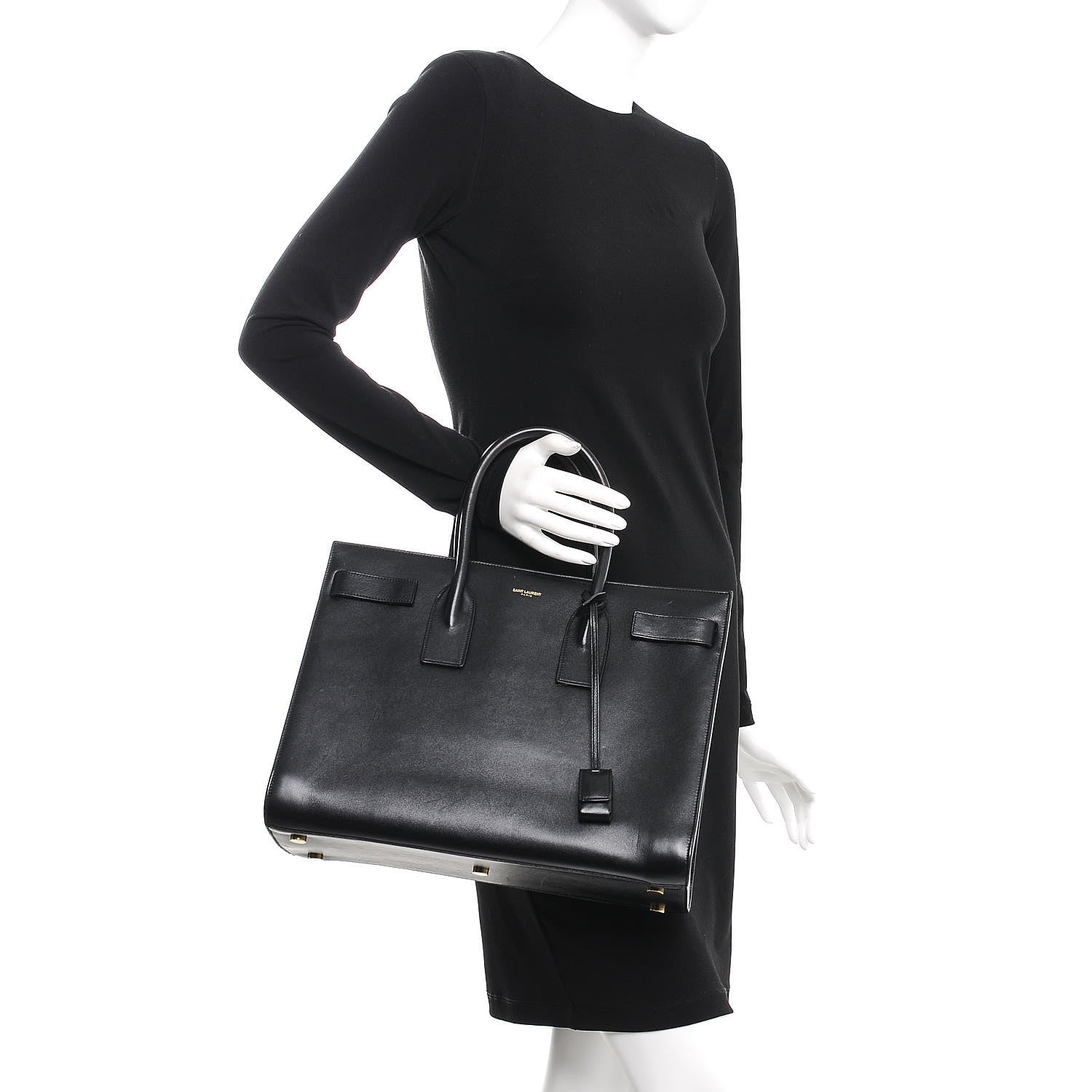 Saint Laurent Calfskin Large Sac De Jour Carryall Black 2 of 10