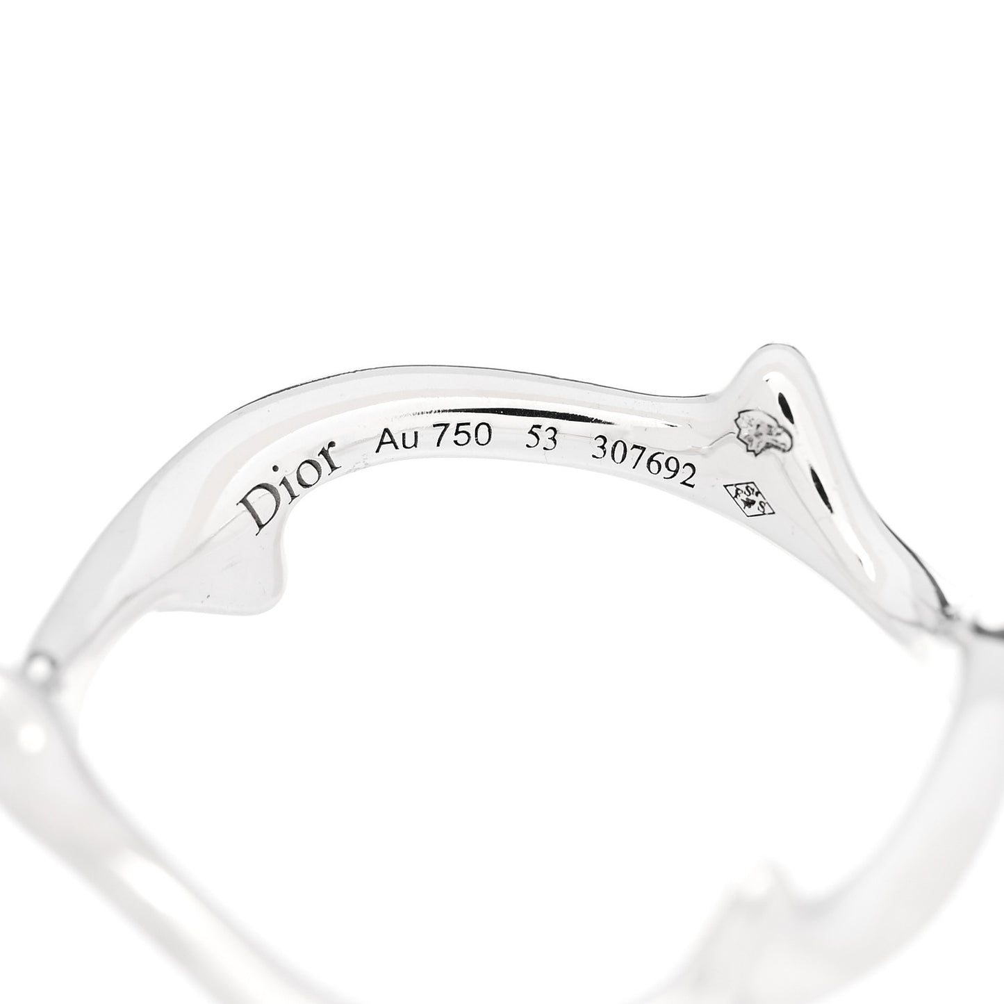 18K White Gold Bois de Rose Ring 53 6.5