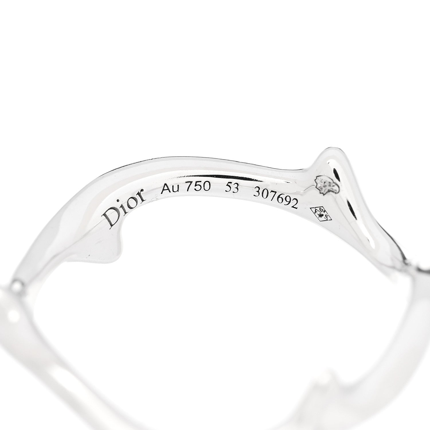 Christian Dior 18K White Gold Bois de Rose Ring 53 6.5 3 of 4