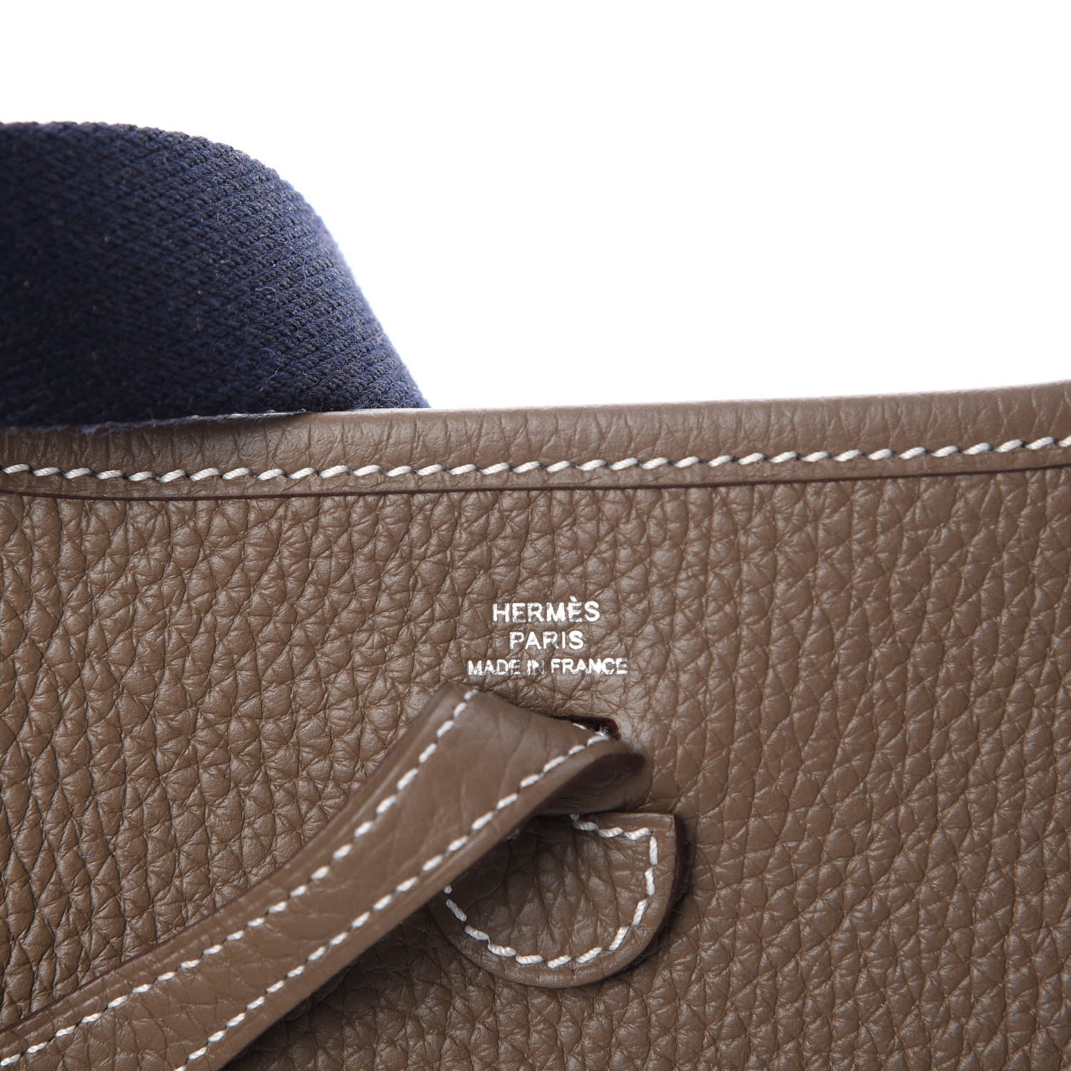 Hermes Taurillon Clemence Amazone Evelyne TPM Etoupe Bleu Indigo 6 of 8