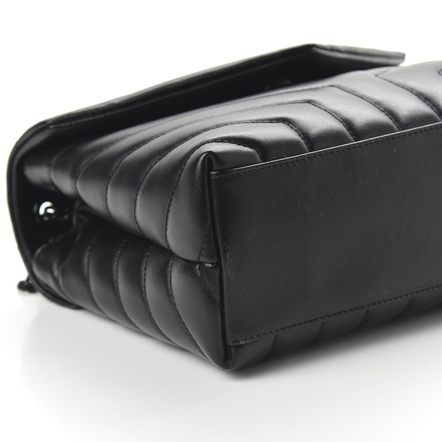 Saint Laurent Calfskin Y Quilted Monogram Small Loulou Chain Satchel Black 6 of 9