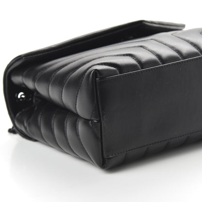 Saint Laurent Calfskin Y Quilted Monogram Small Loulou Chain Satchel Black 6 of 9