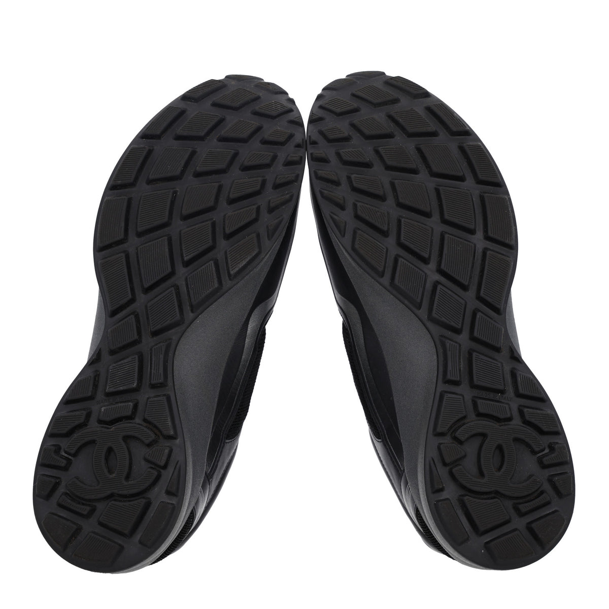Chanel Mesh Calfskin CC Sneakers  39.5 Black Silver 7 of 10