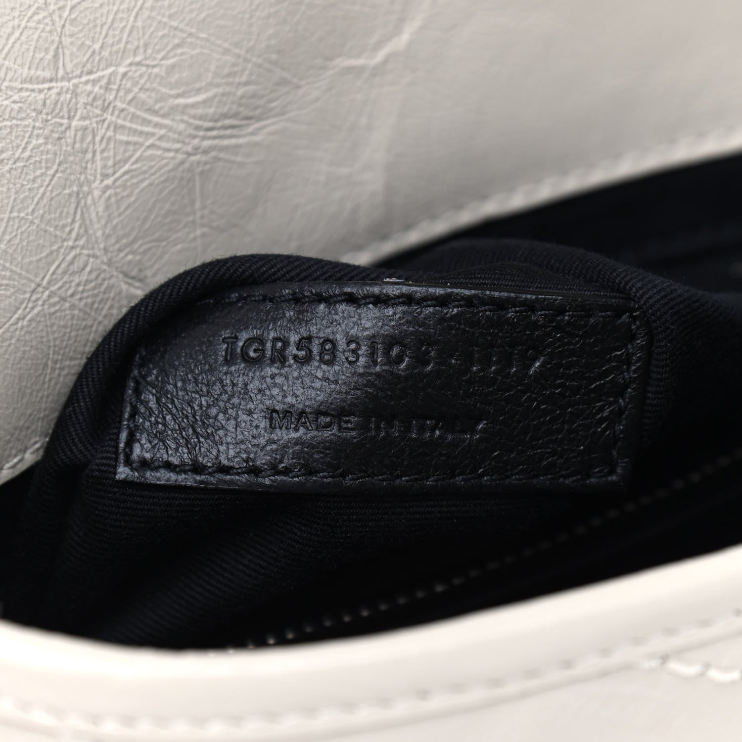 Saint Laurent Crinkled Calfskin Matelasse Monogram Niki Chain Wallet Crema Soft 7 of 9