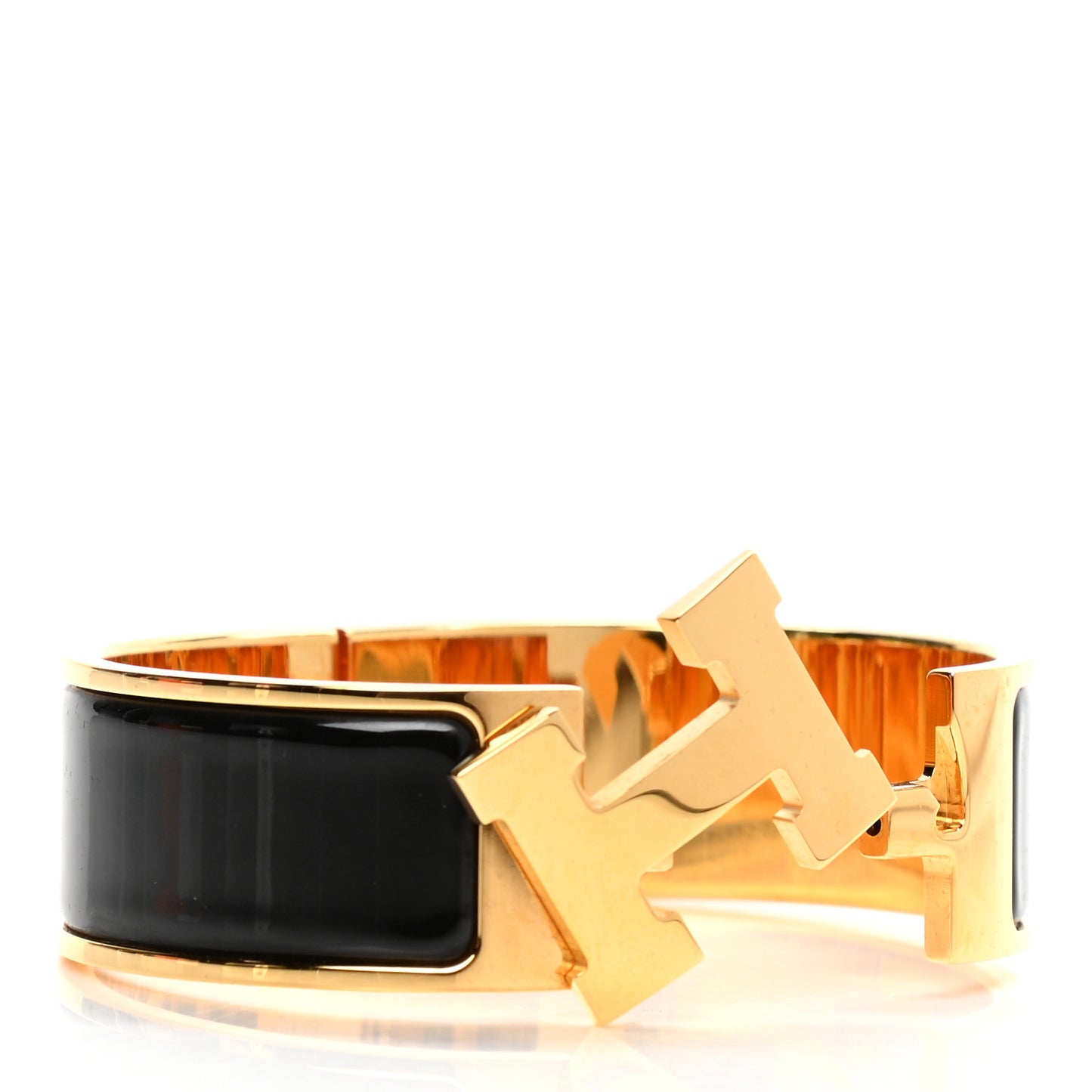 Enamel Wide Clic Clac H Bracelet PM Black