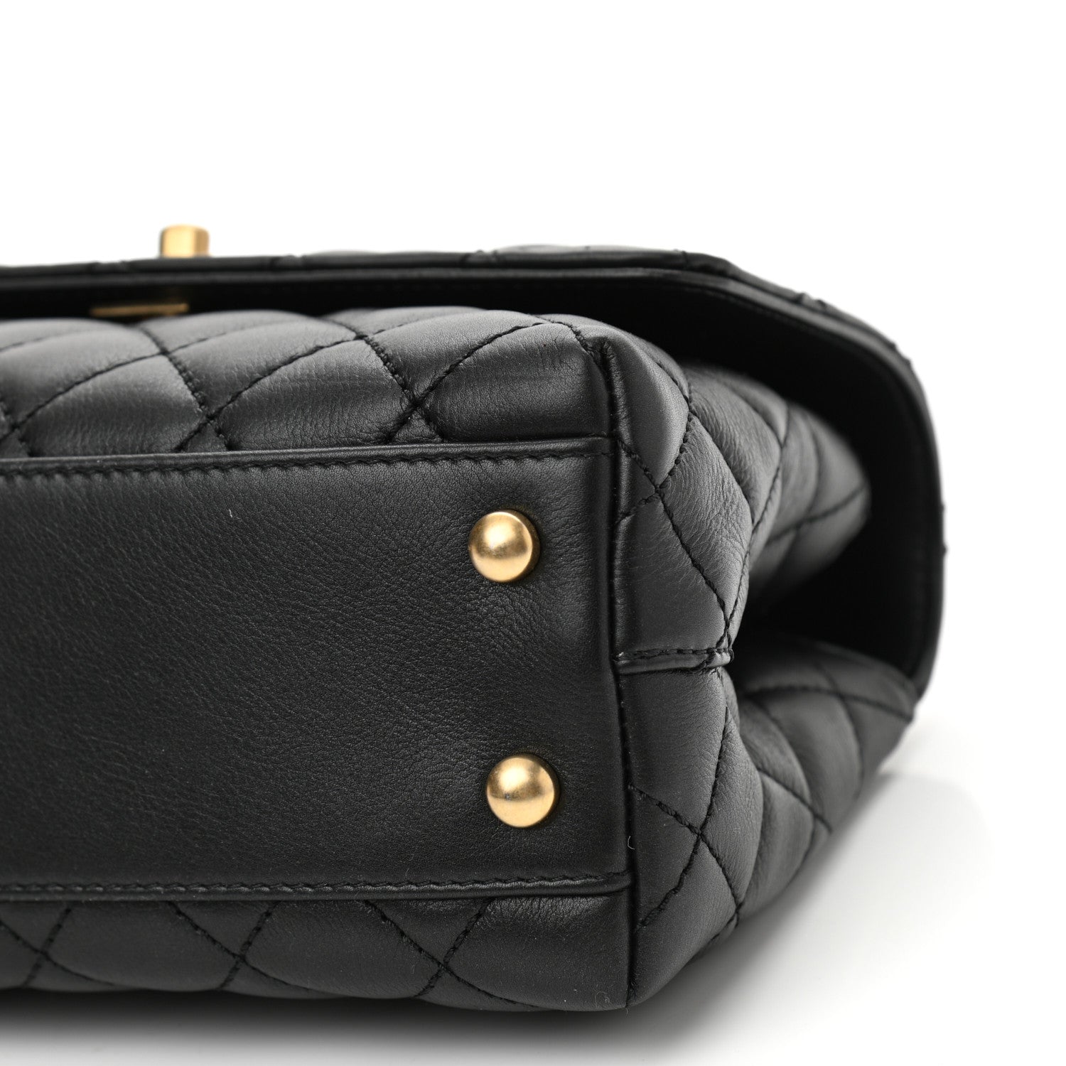 Chanel Calfskin Strass Quilted Mini Coco Handle Flap Black 10 of 10