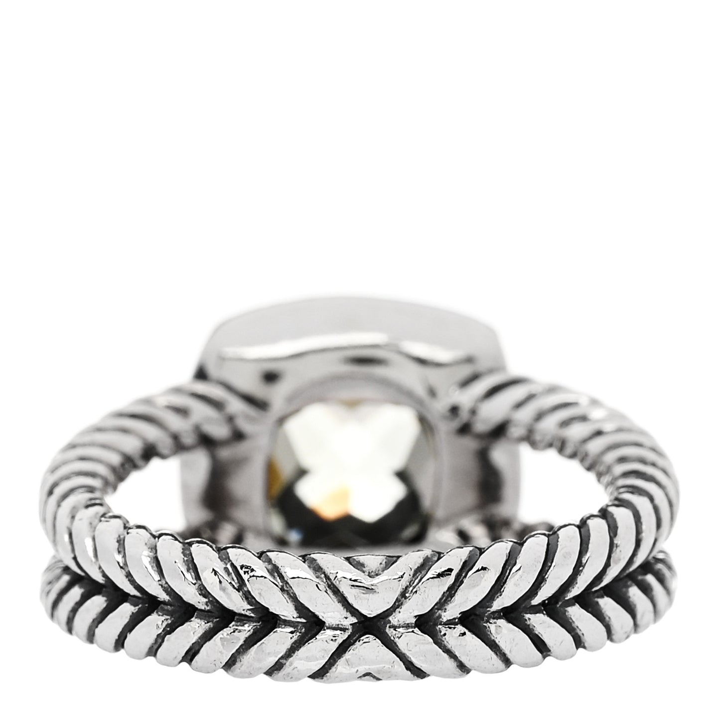 Sterling Silver Diamond Prasiolite 7mm Petite Albion Ring 49 5
