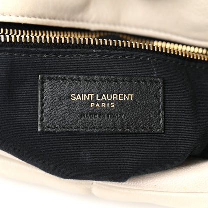 Saint Laurent Lambskin Quilted Small Loulou Puffer Monogram Chain Satchel Blanc Vintage 7 of 12