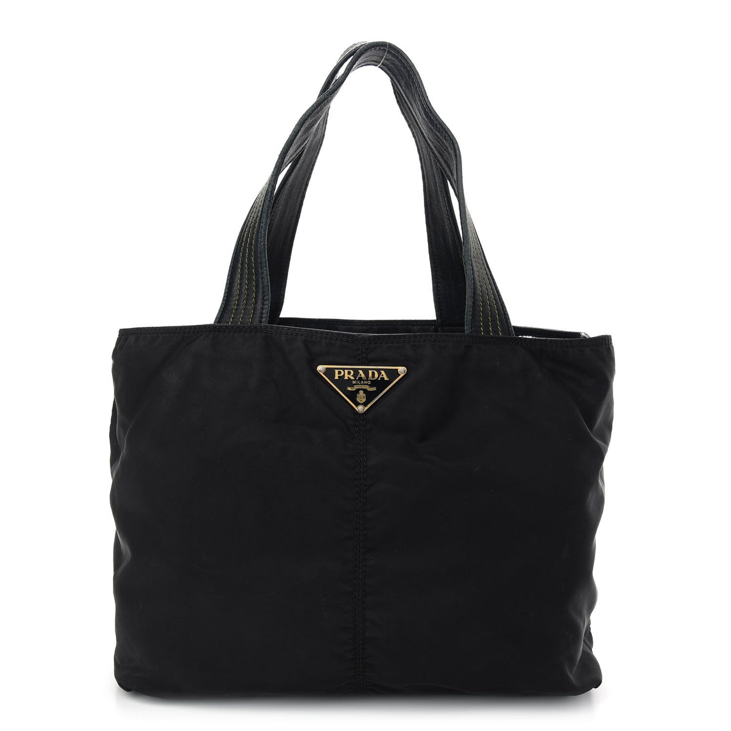 Nylon Calfskin Vela Tote Black