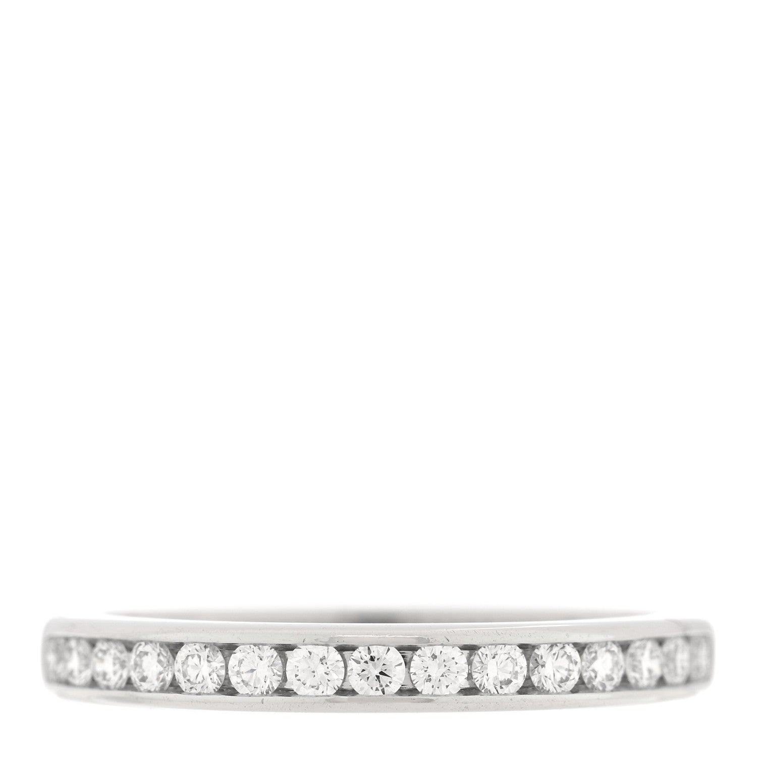 Tiffany Platinum Diamond 2.5mm Half Circle Wedding Band Ring 51 5.75 1 of 4