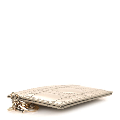 Christian Dior Patent Cannage Lady Dior Card Holder  Beige 4 of 7