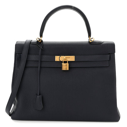 Hermes Togo Kelly Retourne 35 Bleu Indigo 1 of 10