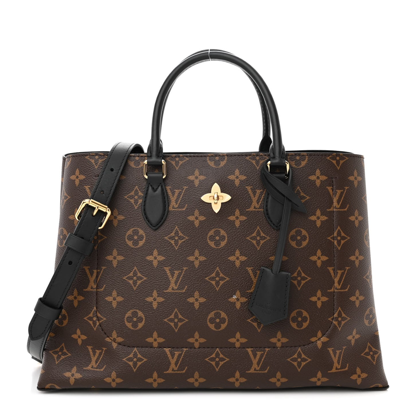 Monogram Flower Tote Black
