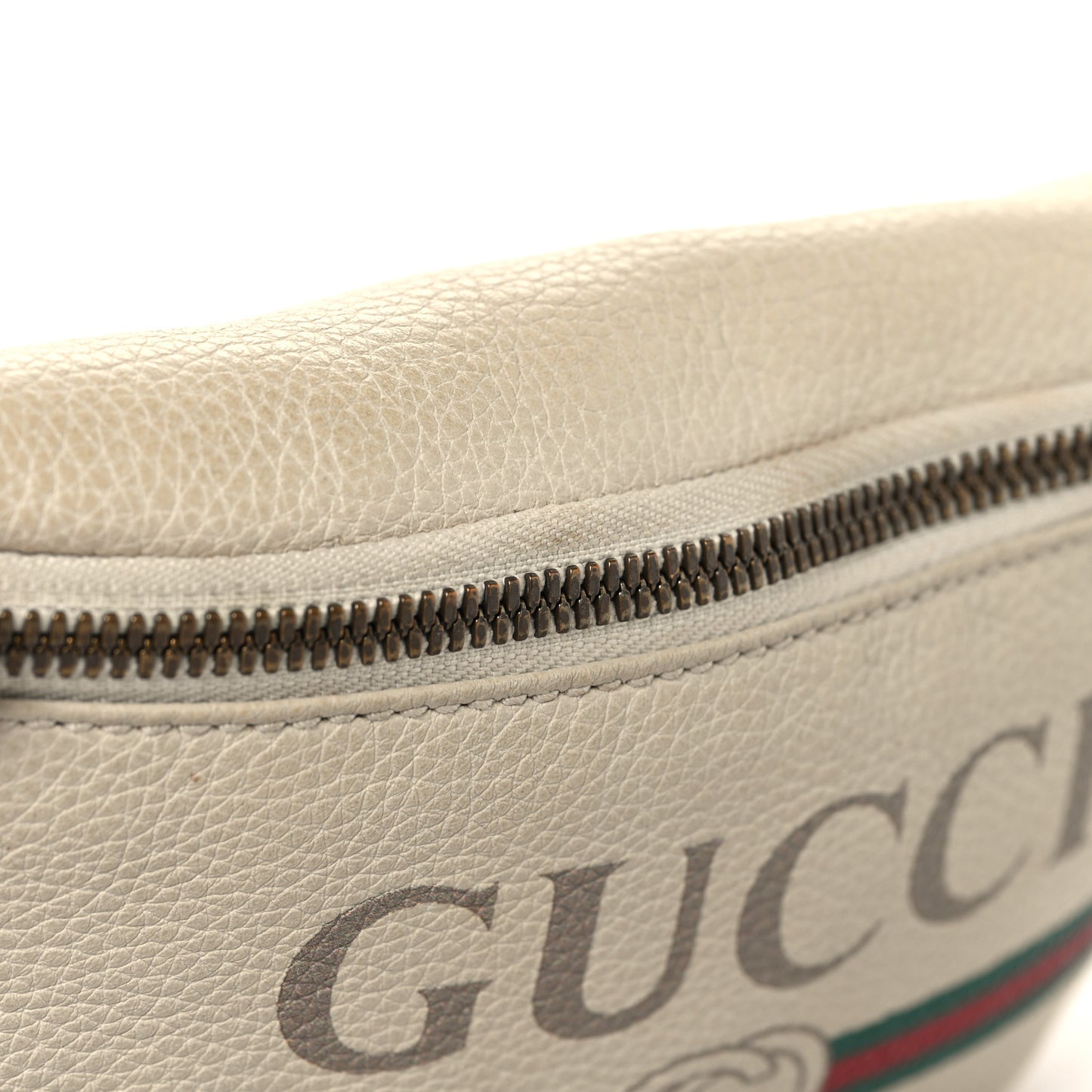 Grained Calfskin Small Logo Belt Bag White