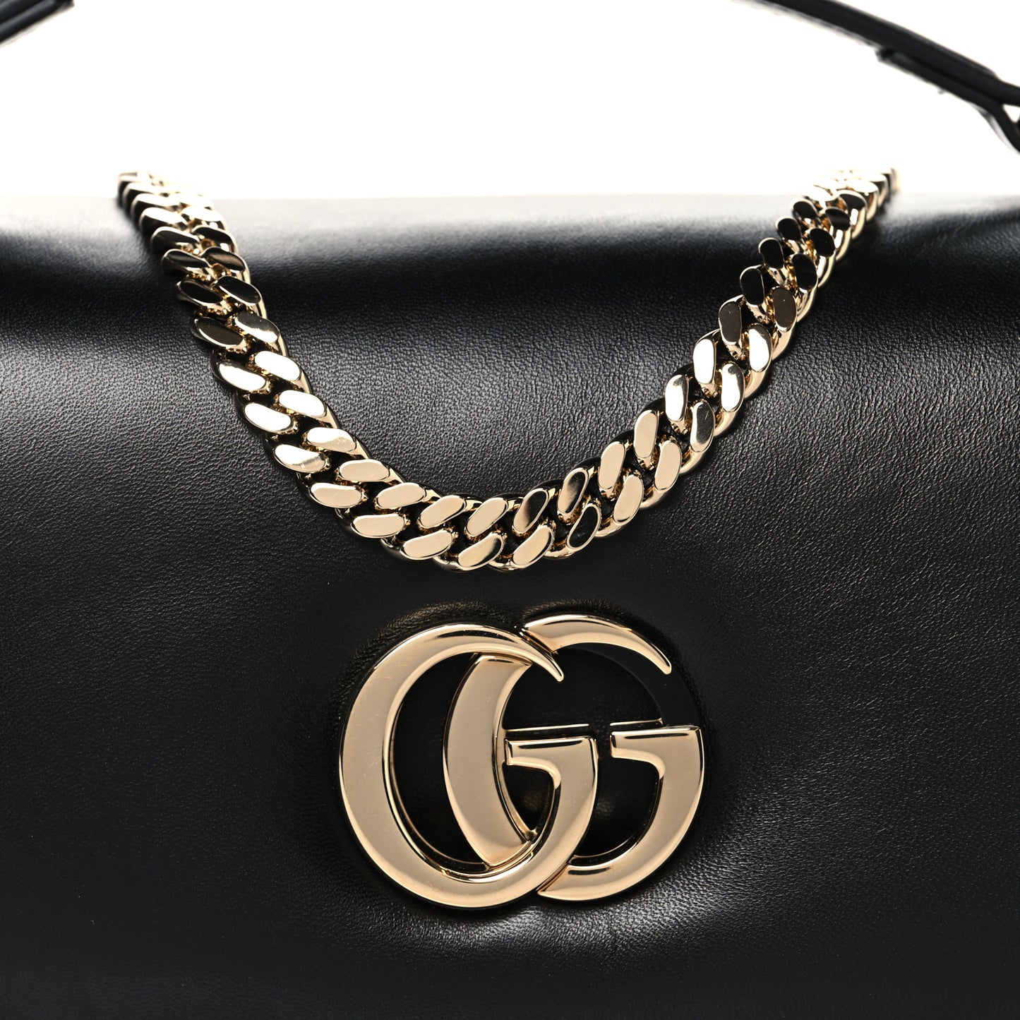 Lambskin Small GG Milano Top Handle Shoulder Bag Black