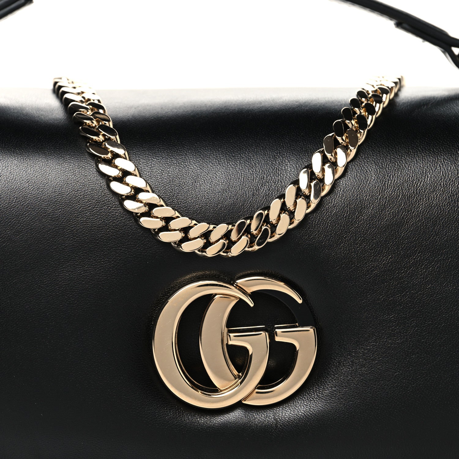 Gucci Lambskin Small GG Milano Top Handle Shoulder Bag Black 7 of 9