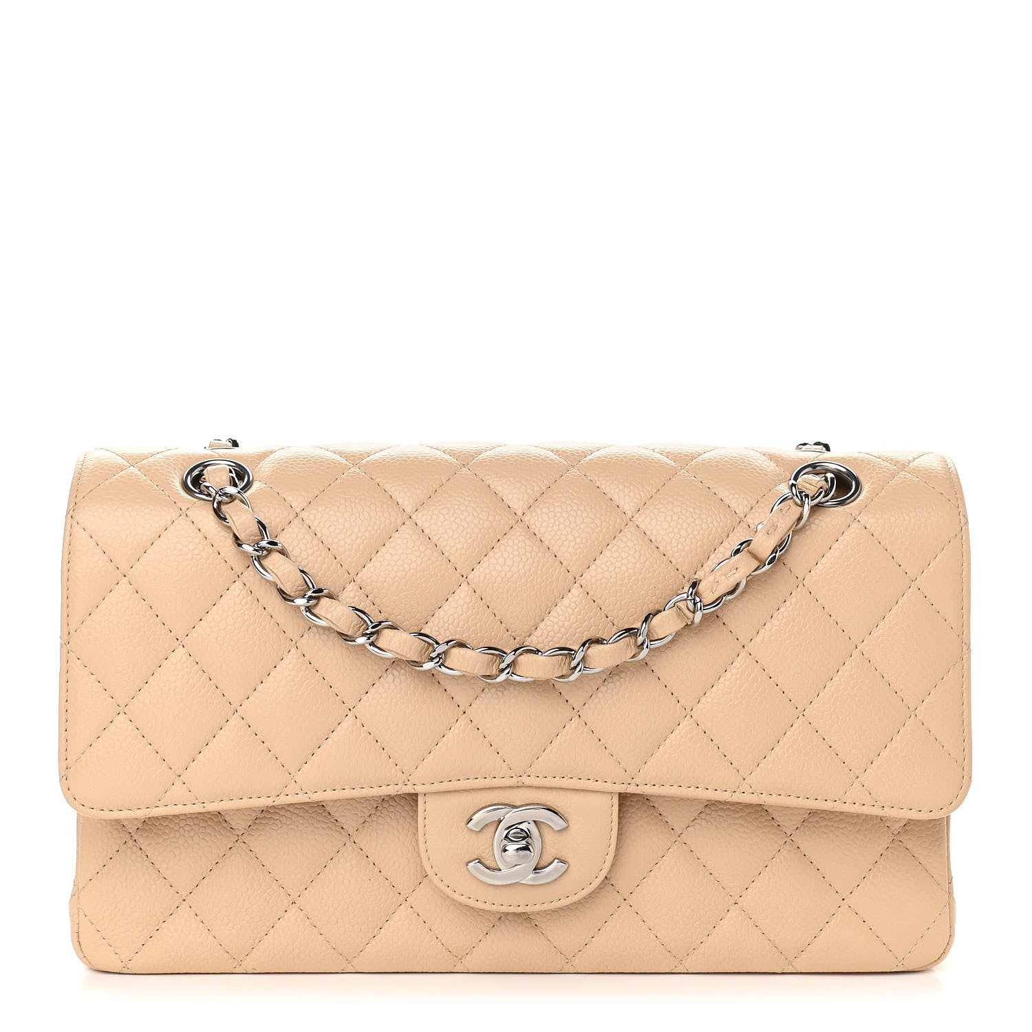 Chanel Caviar Quilted Medium Double Flap Beige Clair 1 of 10