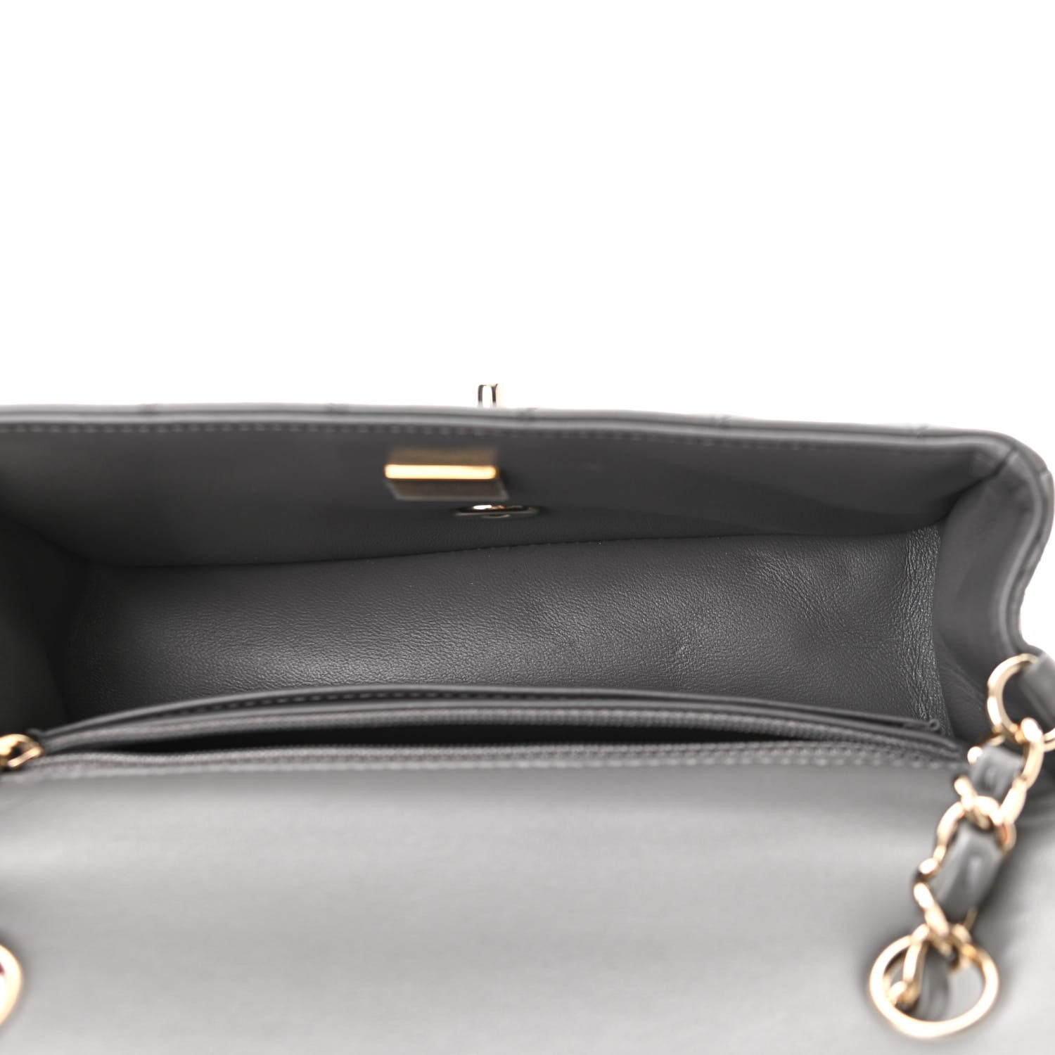 Chanel Lambskin Quilted Mini Rectangular Flap Dark Grey 5 of 11