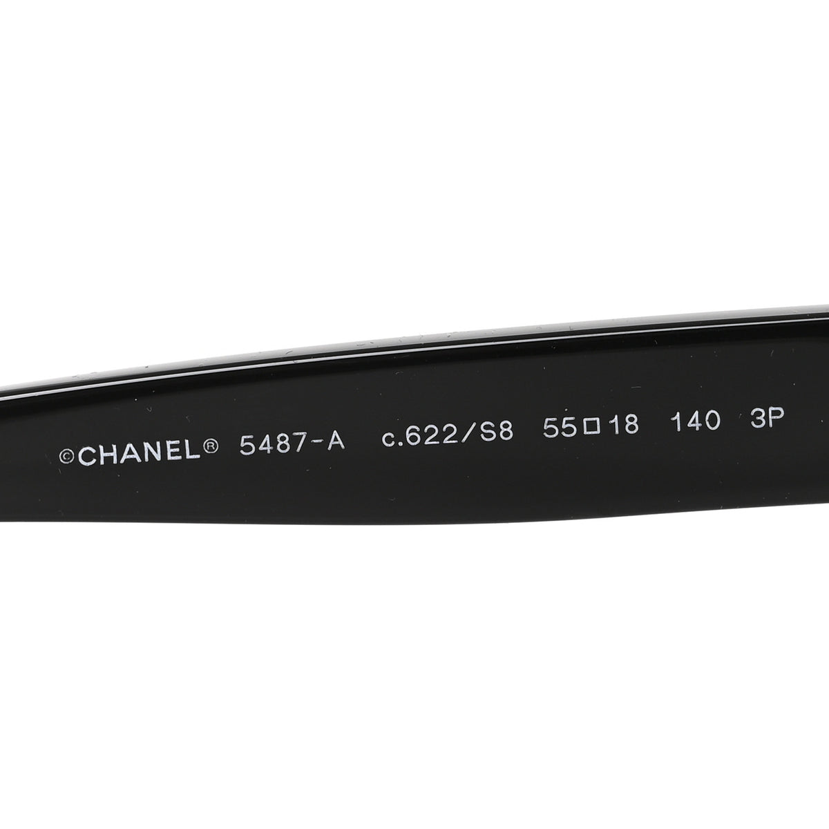 Acetate Chain Square Sunglasses 5487-A Black