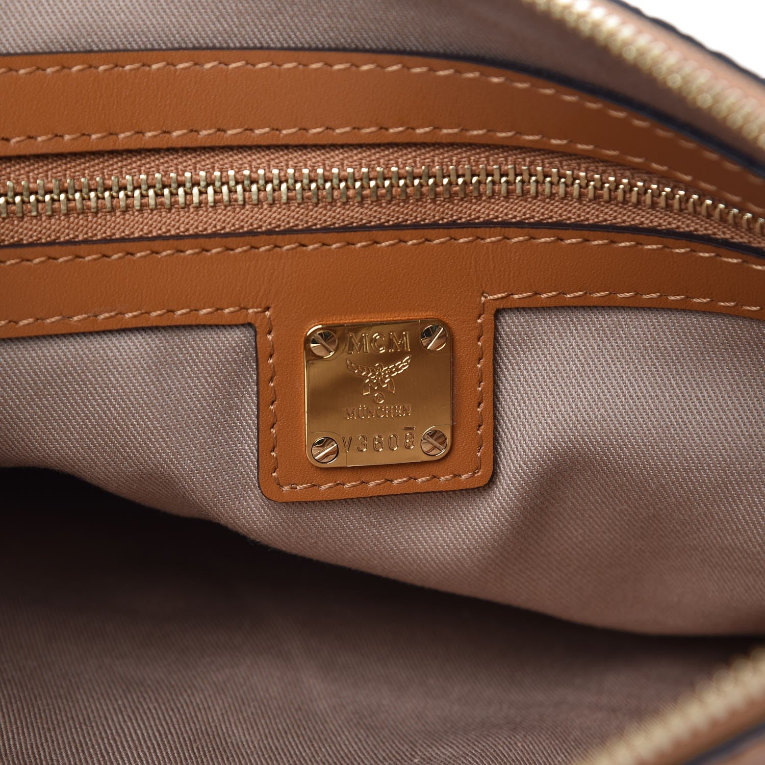 MCM Visetos Medium Crossbody Pouch Cognac 6 of 8