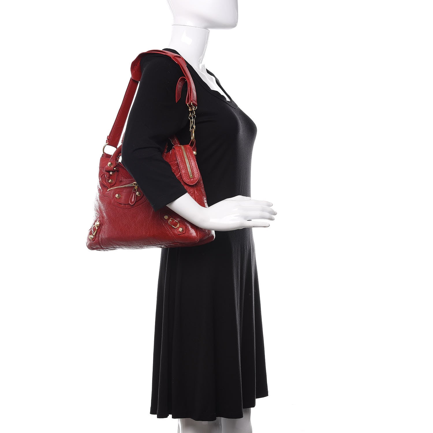 Balenciaga Agneau Giant 12 Gold Hardware Town Rouge Lipstick 2 of 11