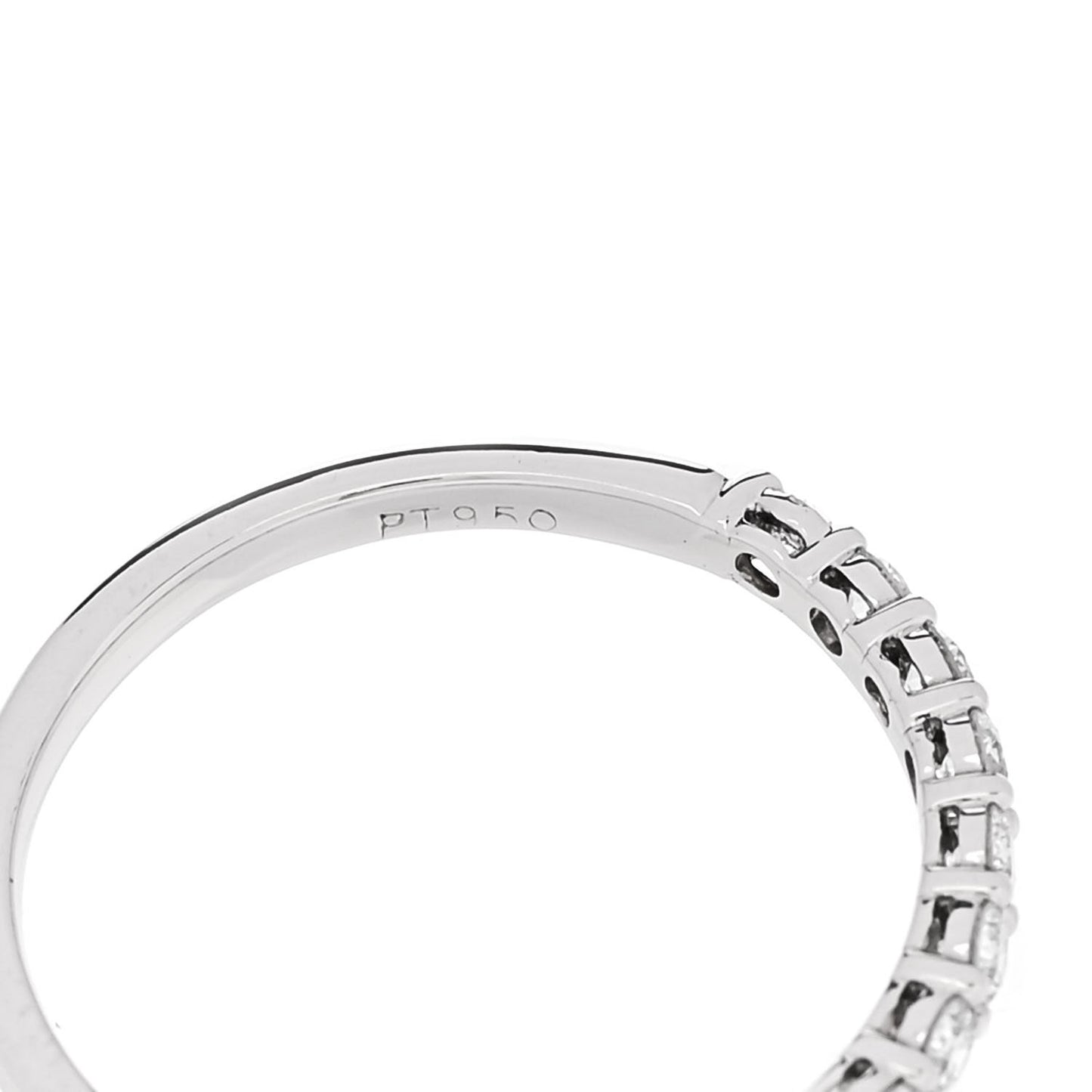Platinum Diamond .27ctw 2.2mm Half Circle Forever Band Ring 53 6.5