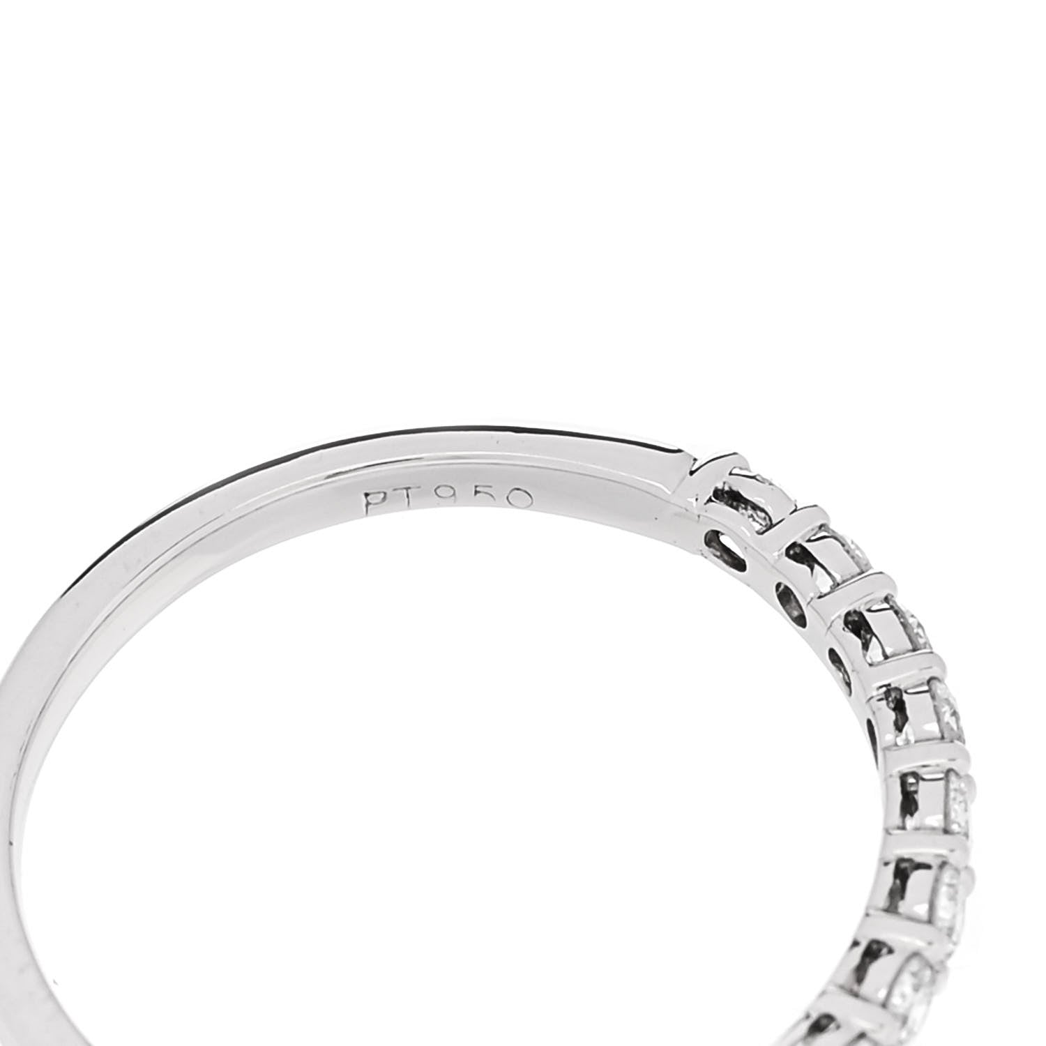 Tiffany Platinum Diamond .27ctw 2.2mm Half Circle Forever Band Ring 53 6.5 5 of 5