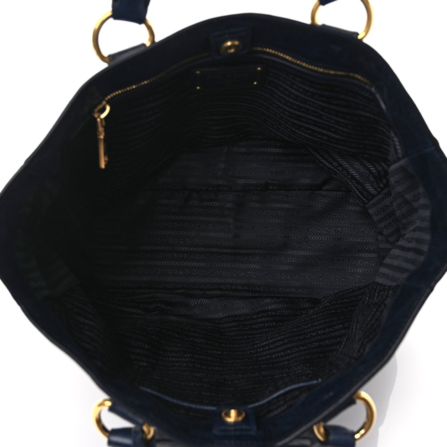 Prada Vitello Shine Shopping Satchel Navy 5 of 13