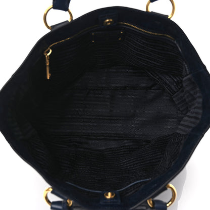 Prada Vitello Shine Shopping Satchel Navy 5 of 13