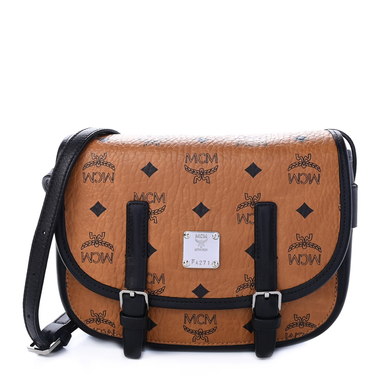 Visetos Small Crossbody Flap Messenger Cognac
