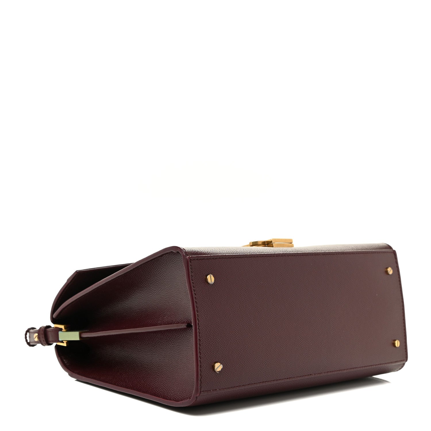 Saint Laurent Grain de Poudre Medium Classic Monogram Cassandra Top Handle Rouge Legion 4 of 19