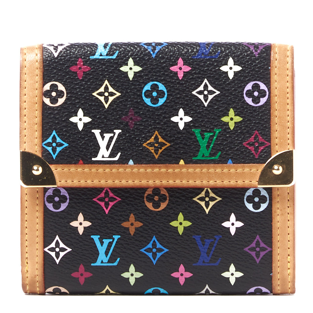 Louis Vuitton Monogram Multicolor Porte-Monnaie Billets Wallet Black 1 of 7