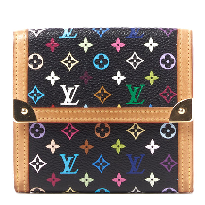 Louis Vuitton Monogram Multicolor Porte-Monnaie Billets Wallet Black 1 of 7