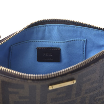 Fendi Zucca Spalmati Vitello Elite Pochette Tobacco Turchese 9 of 10