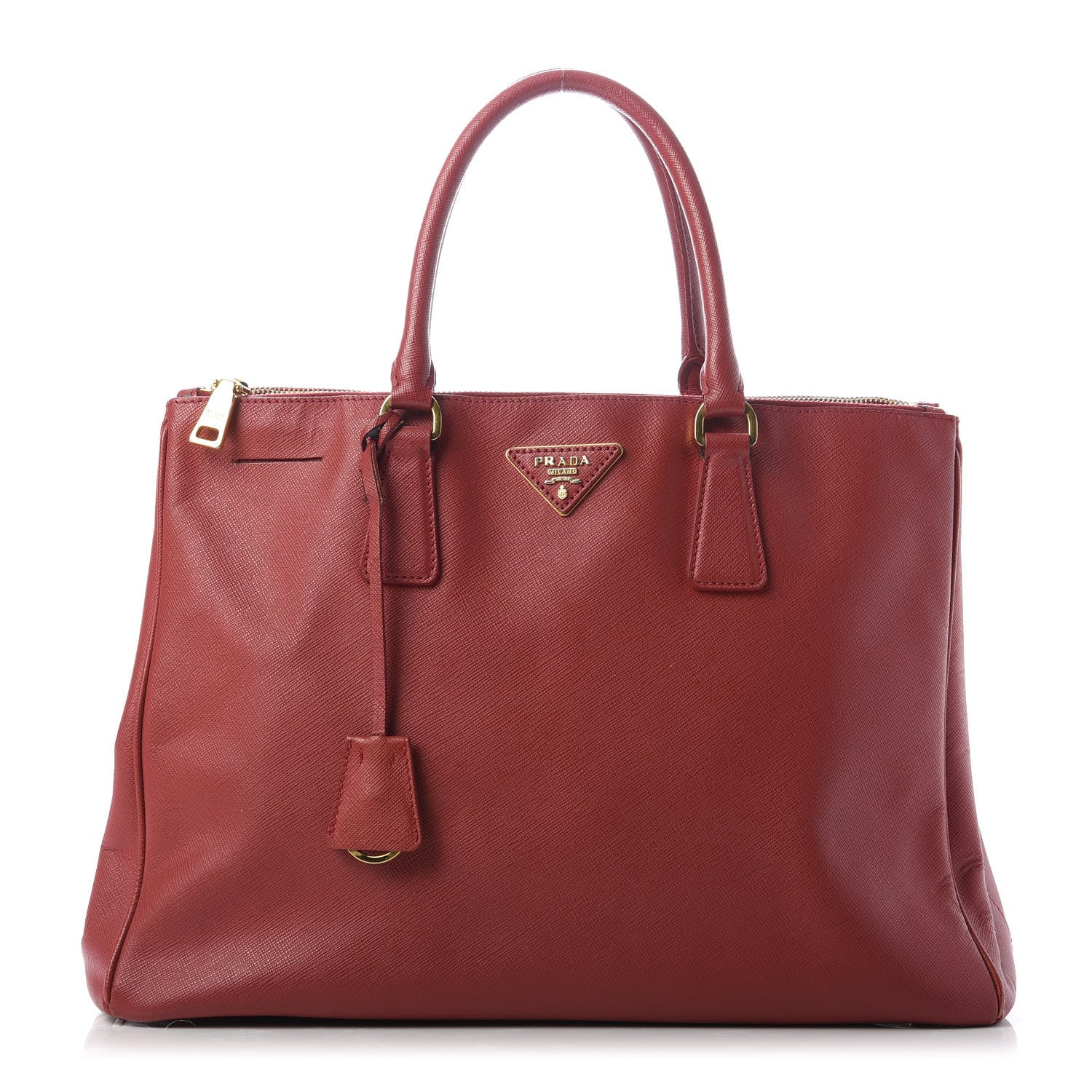 Prada Saffiano Large Galleria Double Zip Tote Fuoco 1 of 10