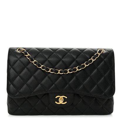Chanel Caviar Quilted Jumbo Double Flap Black 1 of 19