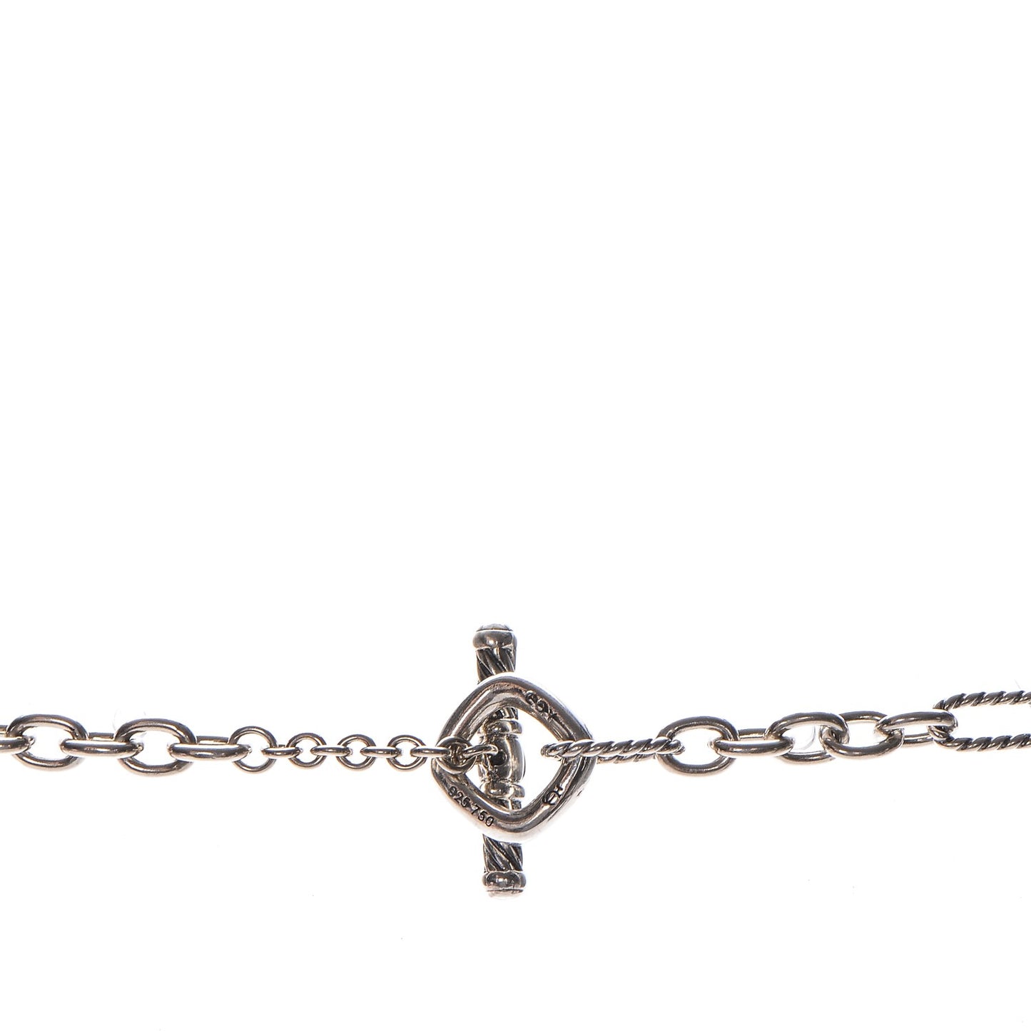 Sterling Silver 18K Yellow Gold Baroque Pearl Long Figaro Chain Necklace